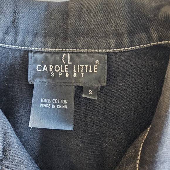 Embroidered Black Denim Vest - Picture 2 of 6